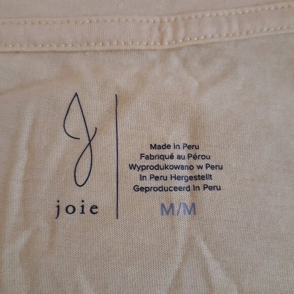 Joie Women's Size Medium Butter Yellow Cotton Modal Blend Scoop Neck T-Shirt - Picture 3 of 8